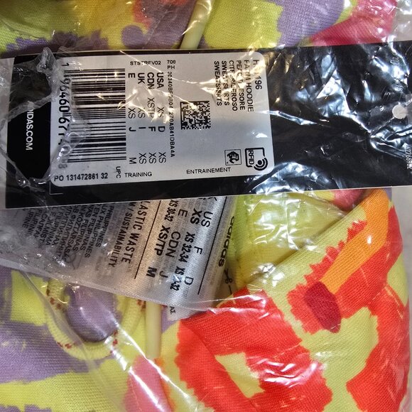 Women's adidas x FARM Rio 3-Stripes Hoodie (HS1196) SIZE XS NEW SEALED - Picture 2 of 9